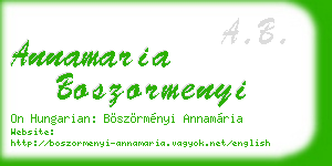 annamaria boszormenyi business card
