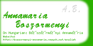 annamaria boszormenyi business card